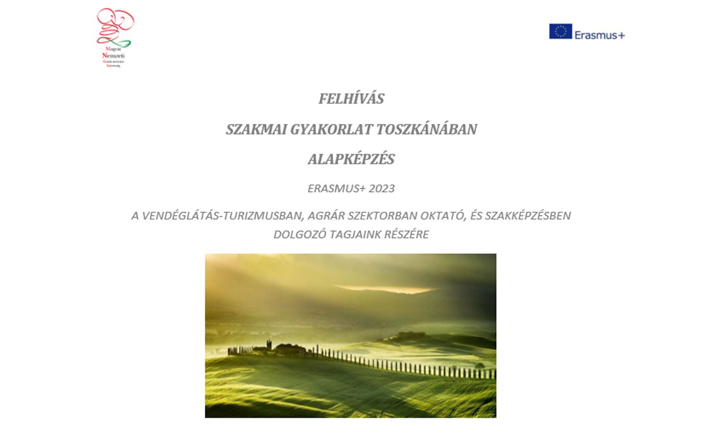 Szakmai gyakorlat Toszkánában - Alapképzés